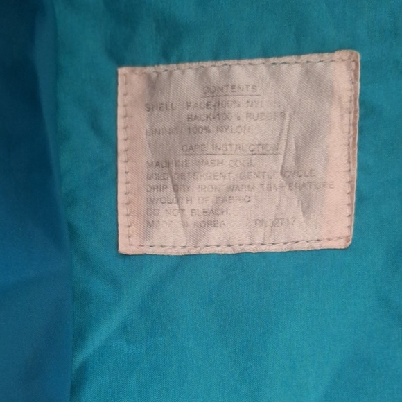 Vintage 80s Lightweight Teal A-Line Swing Jacket Women’s 7/8 Spring Summer Coat - Picture 8 of 8